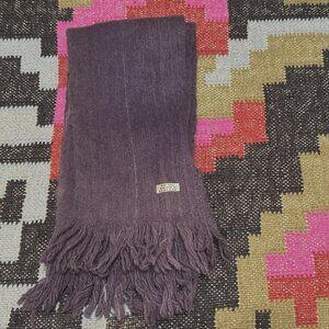 Ecuadorian 100% Wool Fringed Scarf, Indigo